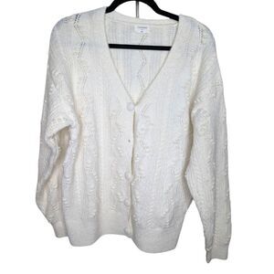 Garance White Cozy Cardigan sz L